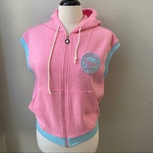 TRACY AUSTIN vintage 80's rare pink teal sleeveless sweatshirt womens L